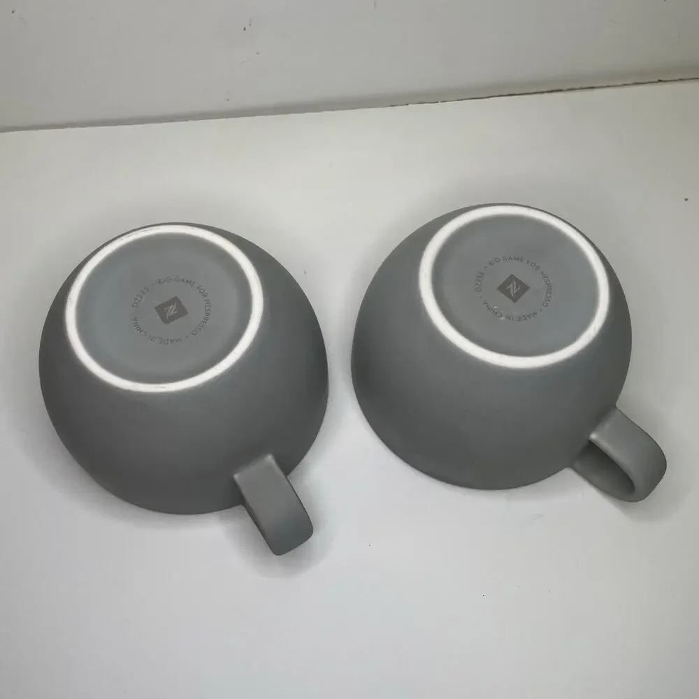 Nespresso Barista Big Game Collection Cappuccino Coffee Cup Set of 2 Medium Gray